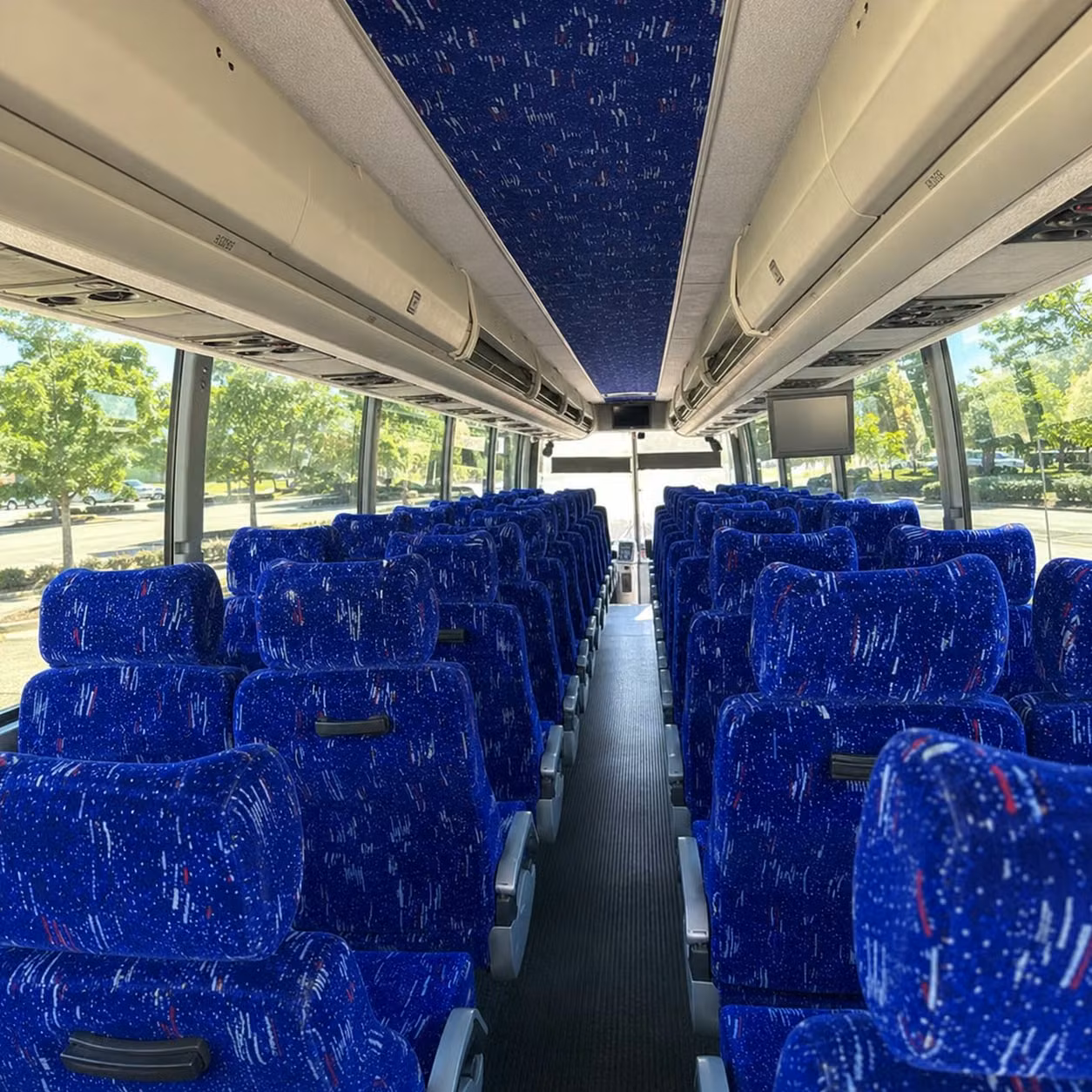 56 passenger charter bus inside